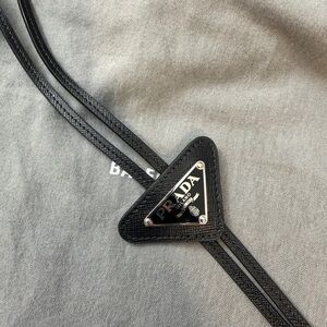 Prada trangle tie with Black Logo Detail